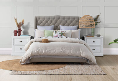 ARAGON - Fabric Queen Bed