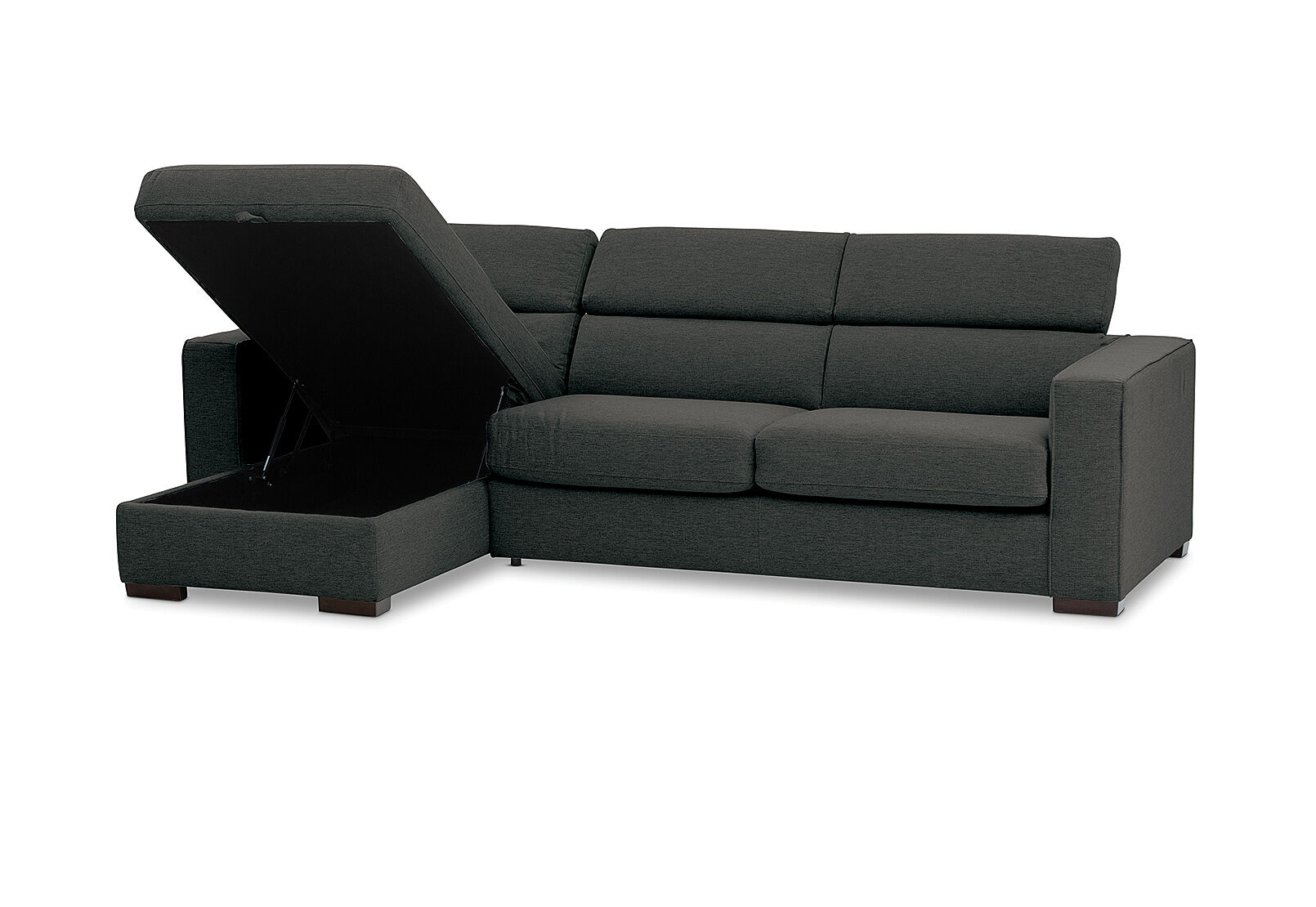 ANGUS - Fabric Left-Hand Facing 3 Seater Chaise with Sofa Bed ANGUS