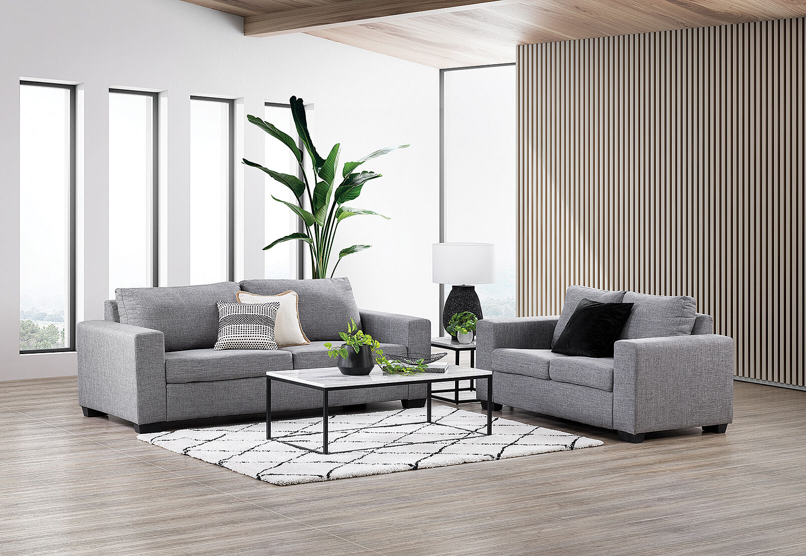 BONZA - Fabric Sofa Pair BONZA