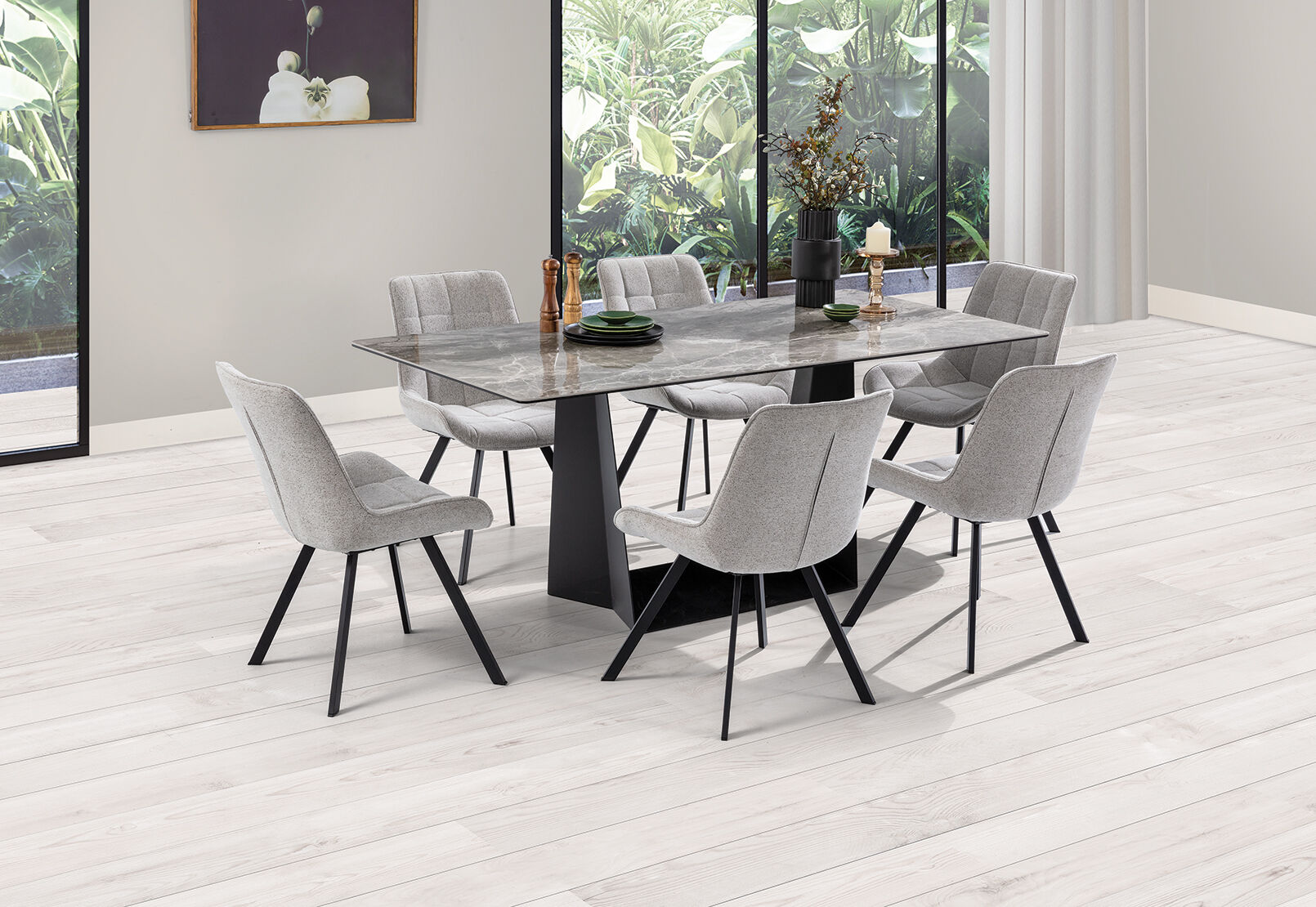 MILAS - 7 Piece Dining Suite with Arabella Dining Chairs MILAS