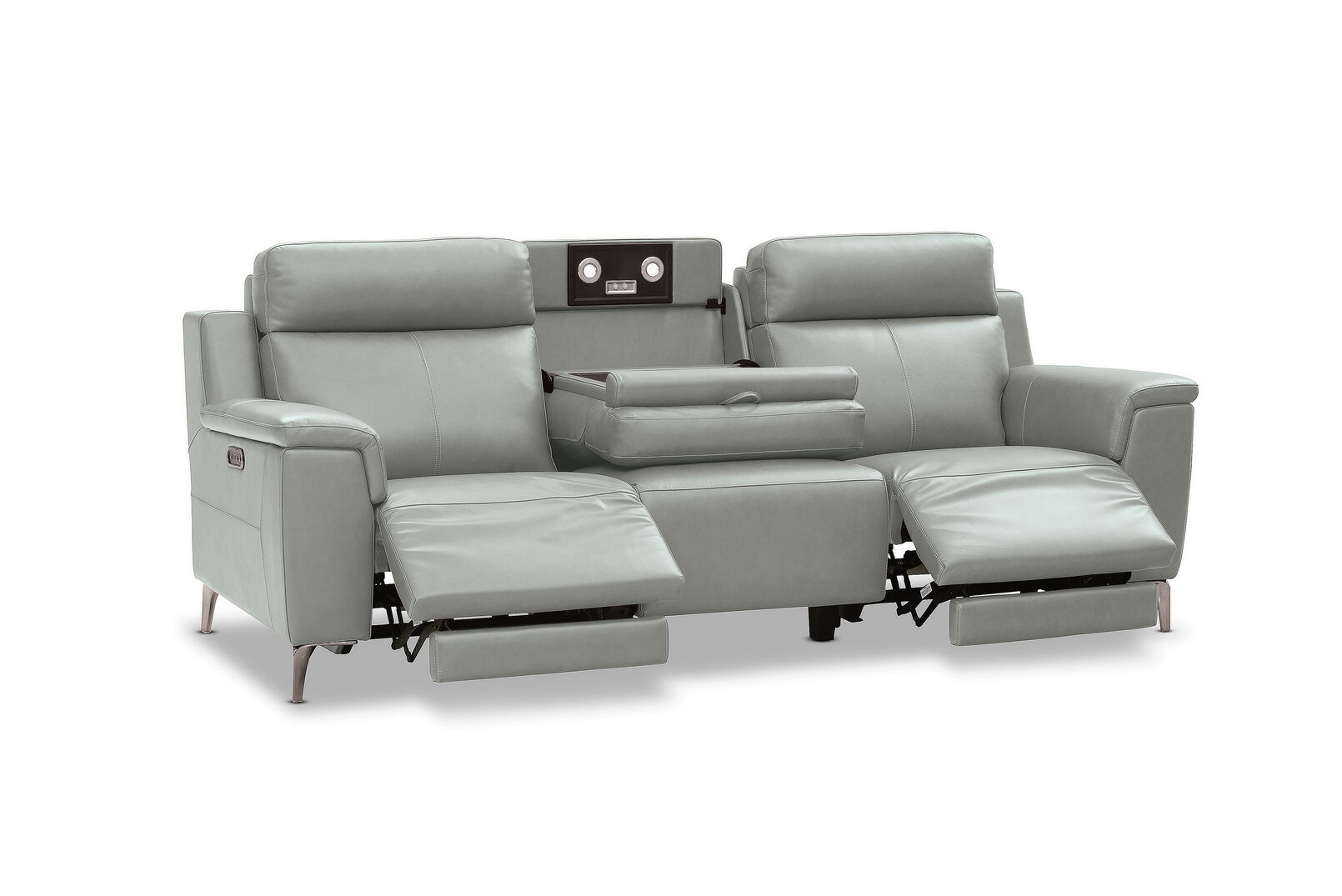 ARISTOTLE - Leather 3 Seater Sofa with 2 Inbuilt Electric Recliners ARISTOTLE