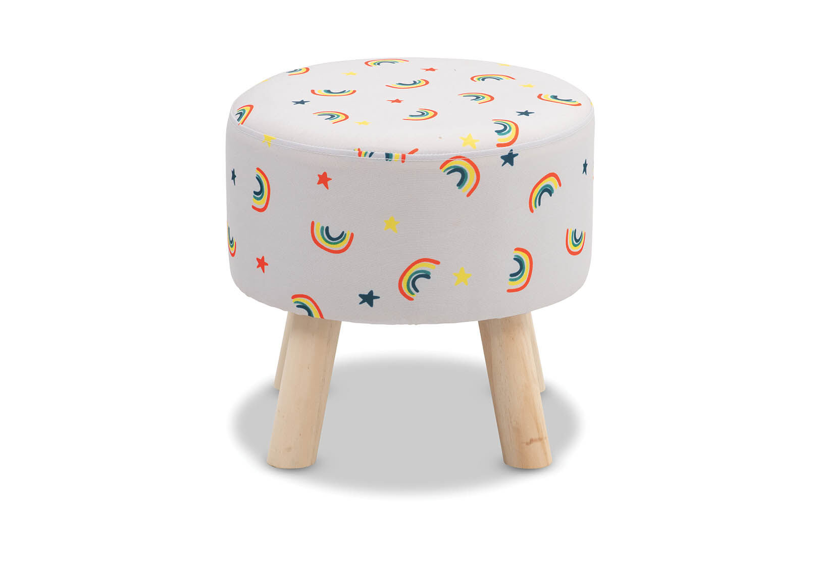 GREY RAINBOW YOSHI Fabric Stool