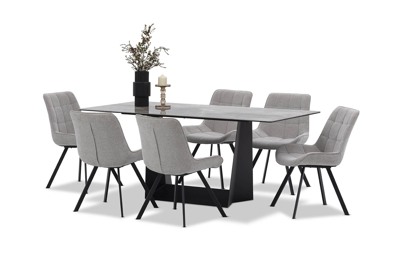 MILAS - 7 Piece Dining Suite with Arabella Dining Chairs MILAS