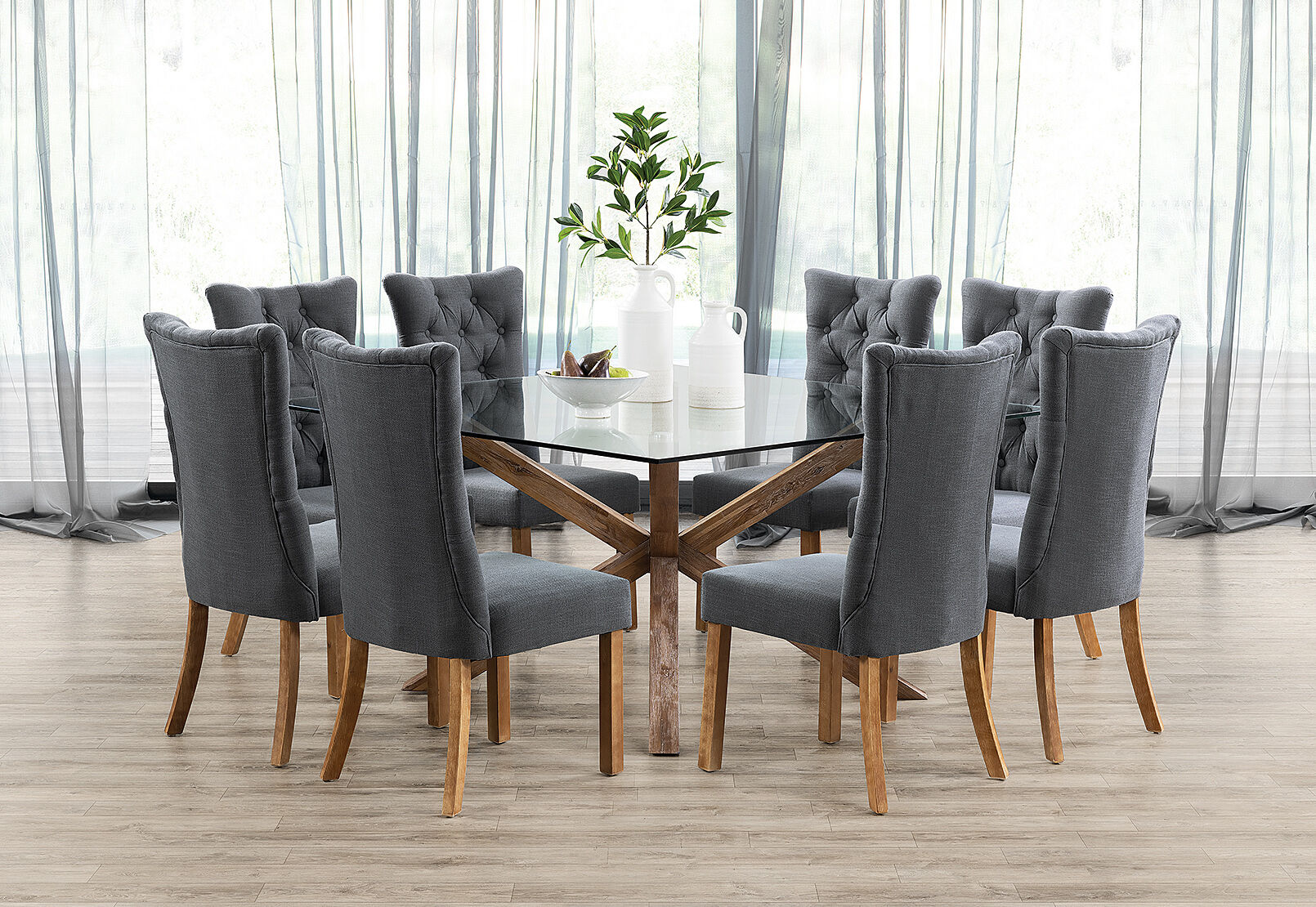 PROMENADE - 9 Piece Dining Suite with Nottingham Dining Chairs PROMENADE
