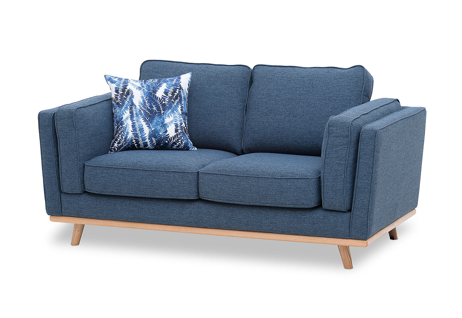 BLUE LORAS Fabric 2 Seater Sofa