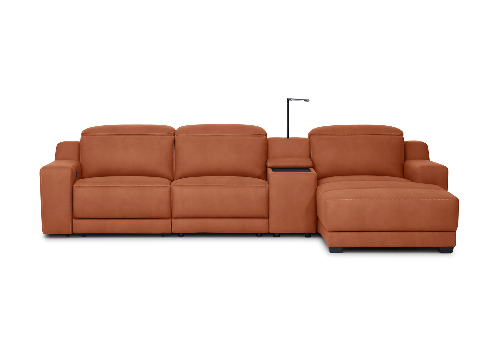 VANTRO FABRIC - 3 Seater RHF Chaise with Console and Inbuilt Electric Recliner VANTRO FABRIC
