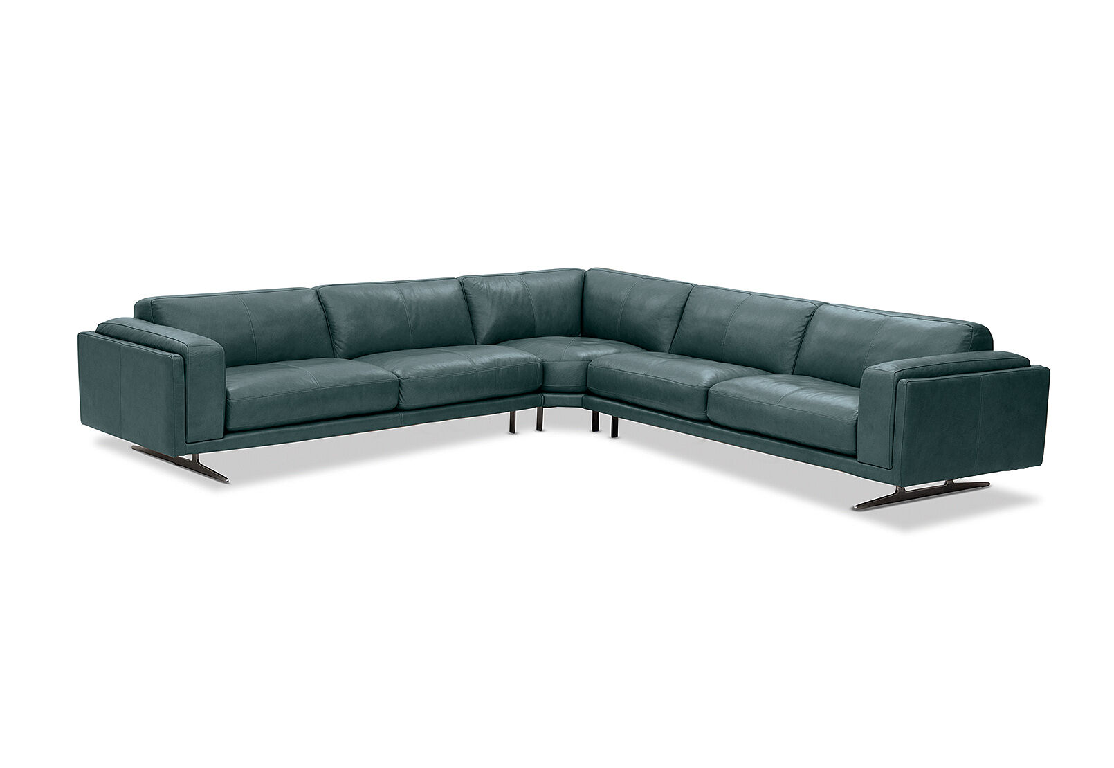 EMERALD GREEN ALESSANDRA Leather Corner Lounge