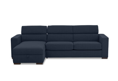 ANGUS - Fabric Left-Hand Facing 3 Seater Chaise with Sofa Bed