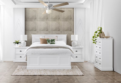 CHRYSTELLE - 4 Piece King Tall Chest Bedroom Suite
