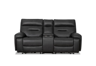 HOLLYWOOD FABRIC - Media 2 Seater with Electric Recliners & Console