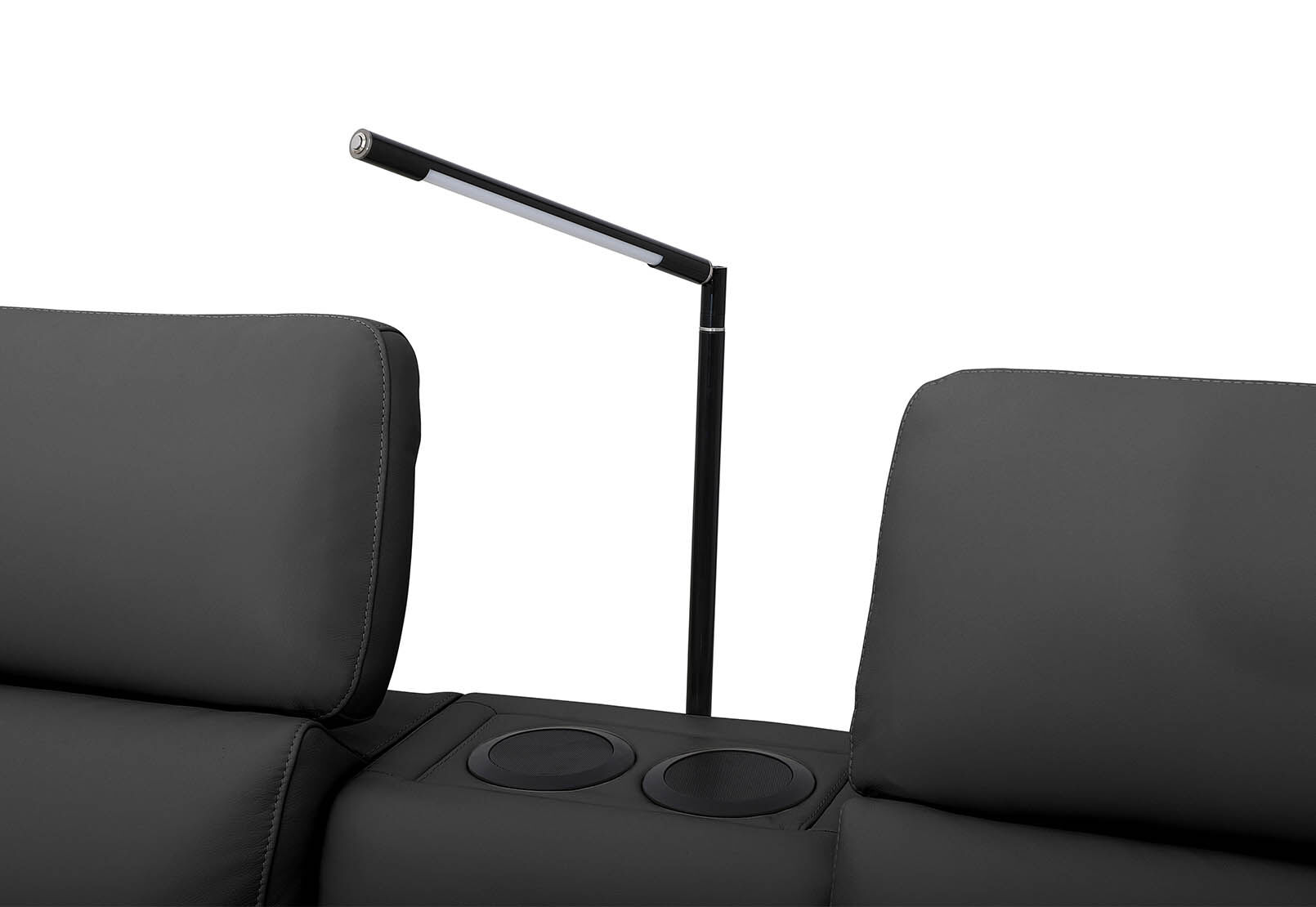 CASSIUS MK2 LEATHER - 2 Seater with Console and 2 Inbuilt Electric Recliners CASSIUS MK2 LEATHER