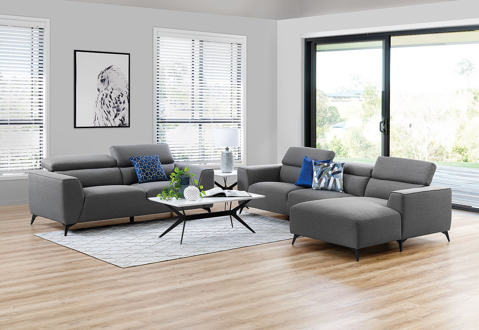 Amart 3 seater hot sale chaise