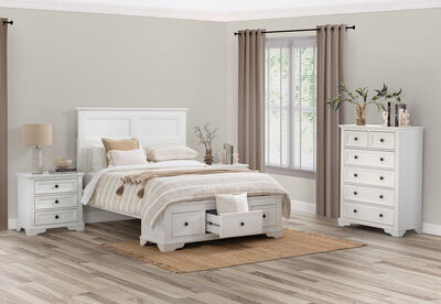 CHANELLE - 4 Piece King Tall Chest Bedroom Suite