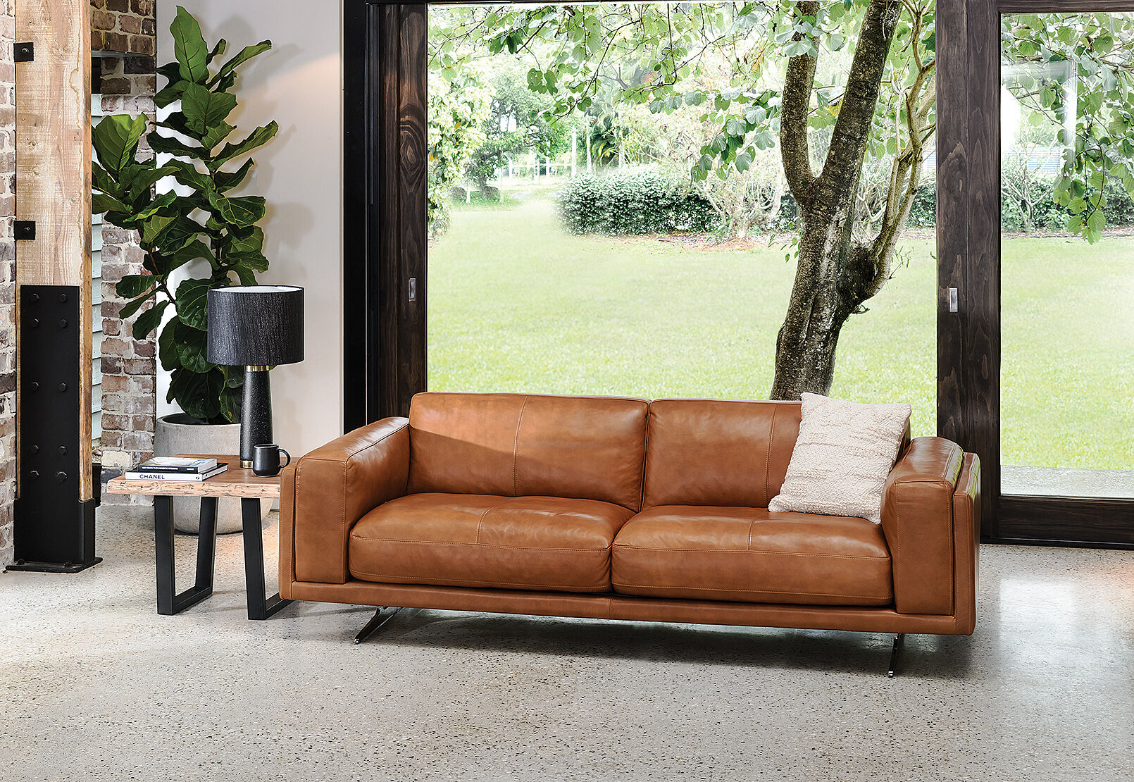 Tan Alessandra Leather 3 Seater Sofa, Tan Leather Furniture