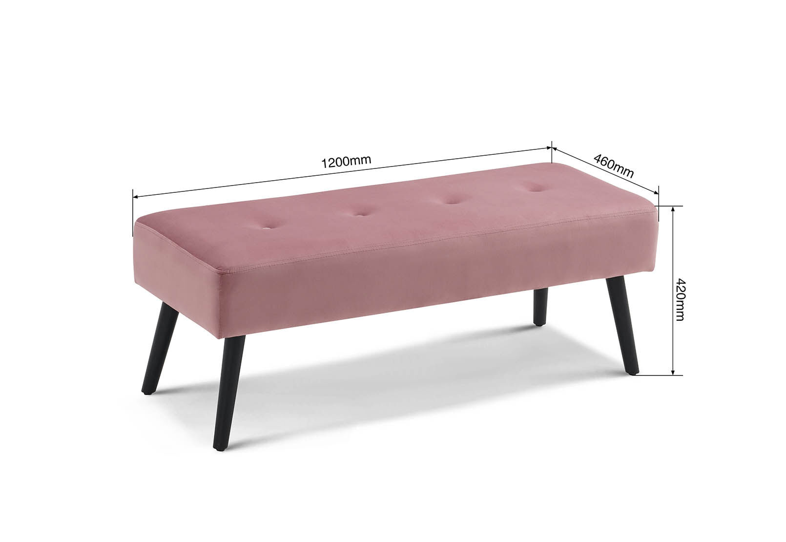 ARBOR - Pink Upholstered Bench Seat ARBOR
