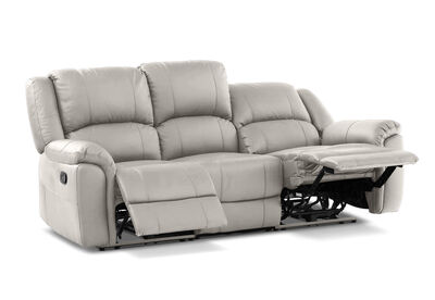 GEOFFREY - Leather 3 Seat Sofa with 2 inbuilt Manual Recliners