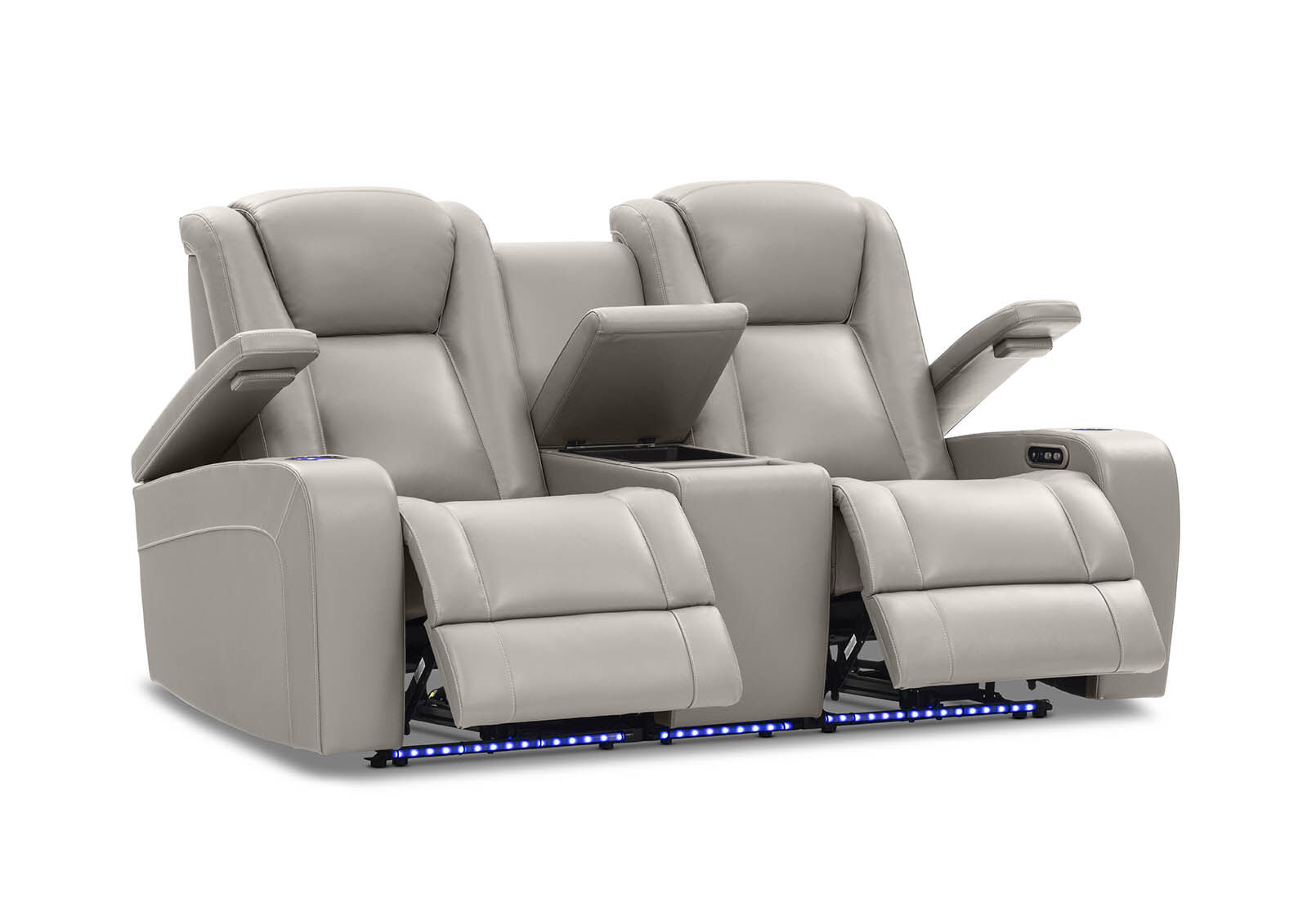 SENTINAL MK2 LEATHER - 2 Seater with 2 Electric Recliners and Console SENTINAL MK2 LEATHER