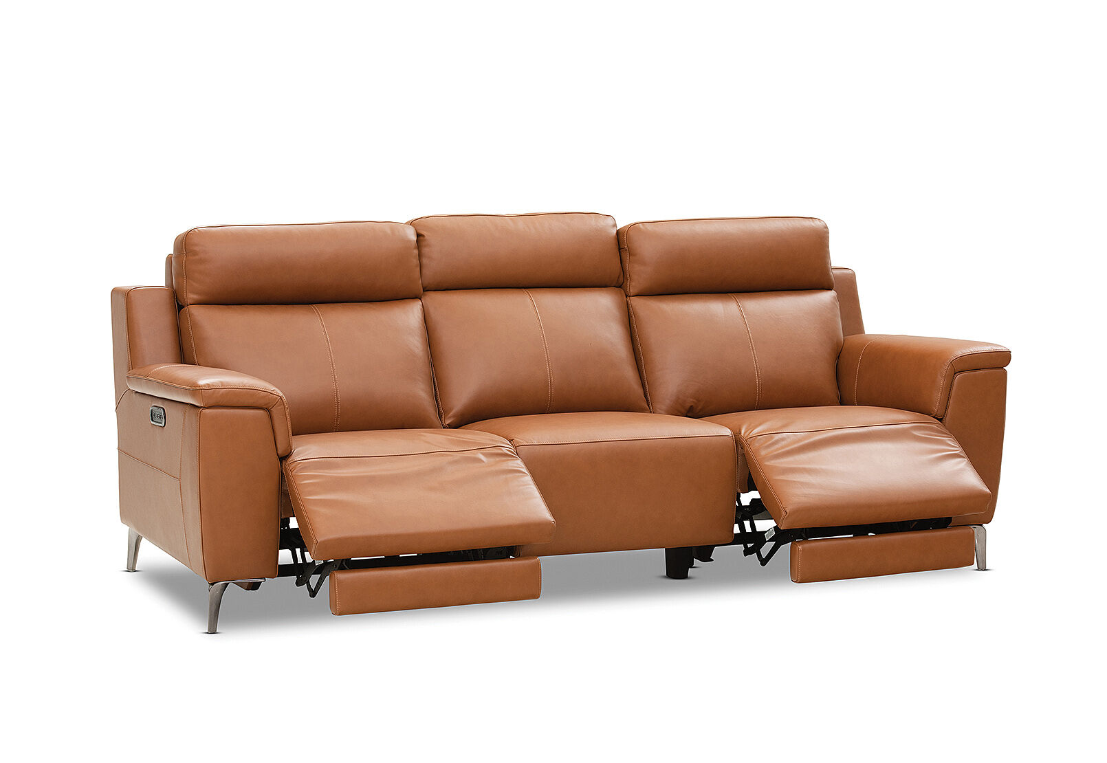 ARISTOTLE - Leather 3 Seater Sofa with 2 Inbuilt Electric Recliners ARISTOTLE