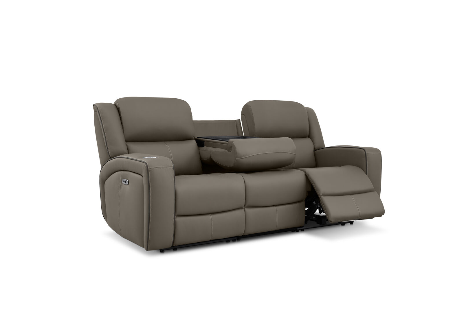CAPALDI LEATHER - 3 Seater Sofa with 2 Inbuilt Electric Recliners CAPALDI LEATHER