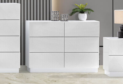 GATES - White 6 Drawer Dresser