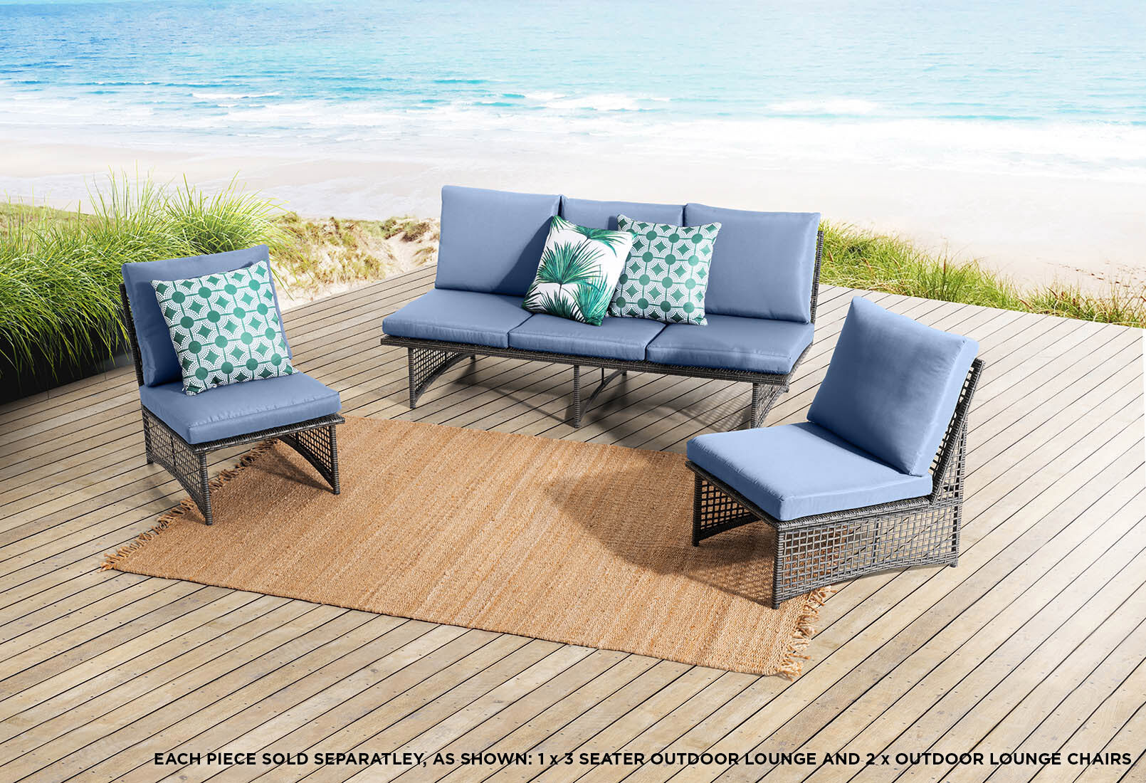 Grey Azalea 3 Seater Outdoor Lounge Amart Furniture