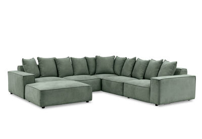 TILLEY FABRIC - Corner Lounge with Ottoman ( Fabric)