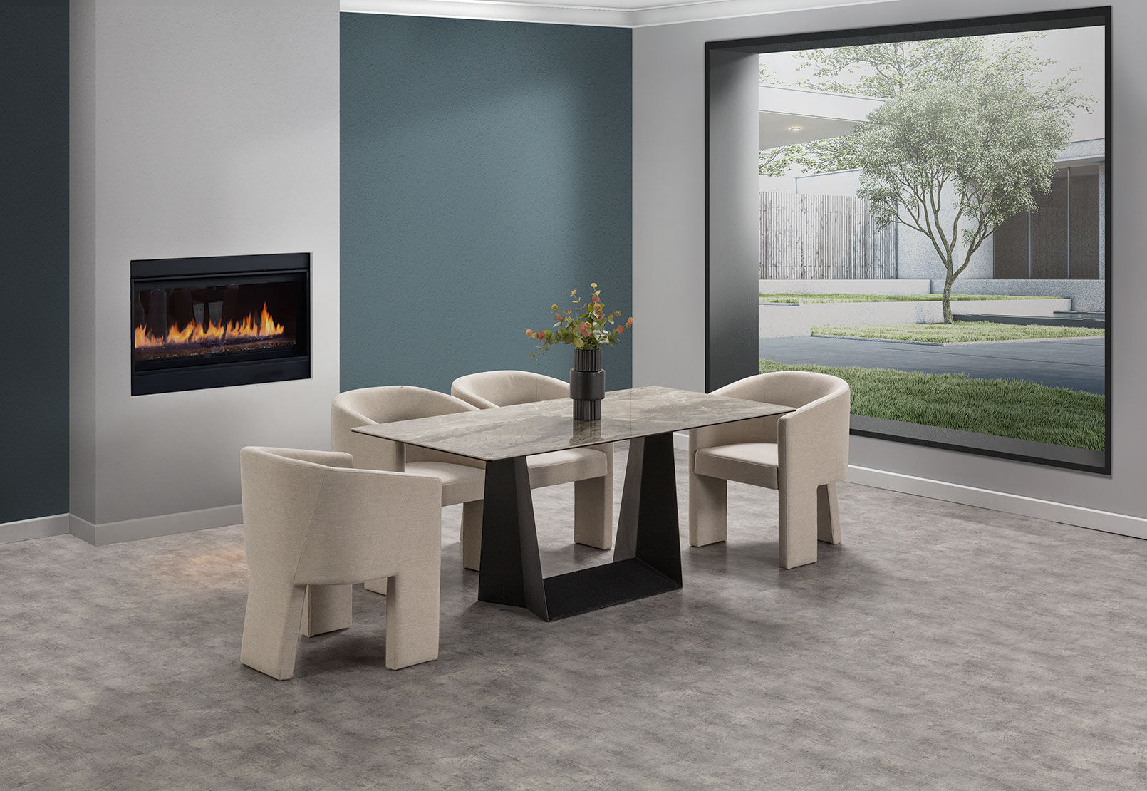 MILAS - 7 Piece Dining Suite with Alicante Dining Chairs. MILAS