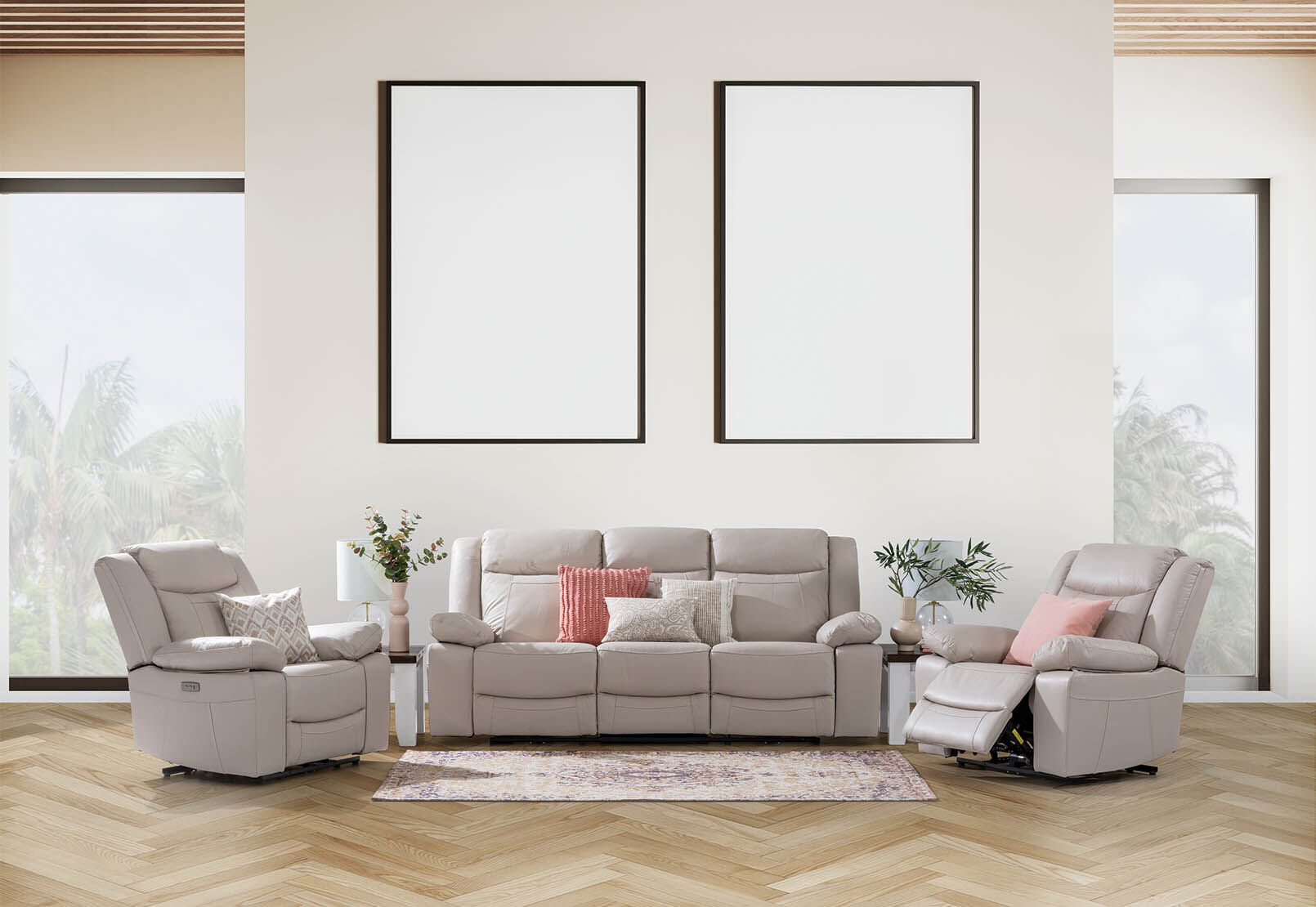 3 seat couch with 2 2025 recliners