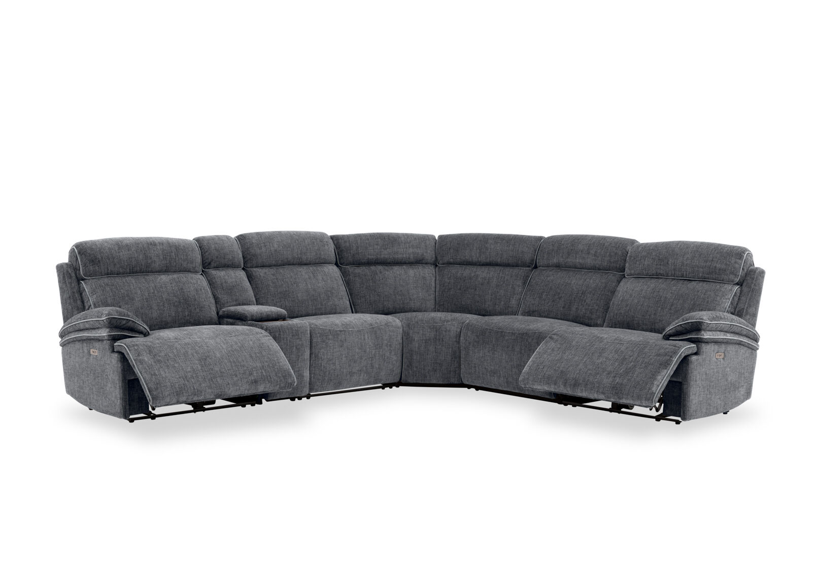 SEYMOUR FABRIC - 5 Seater Corner Lounge with LHF Console SEYMOUR FABRIC