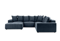 TILLEY FABRIC - Corner Lounge with Ottoman ( Fabric) TILLEY FABRIC