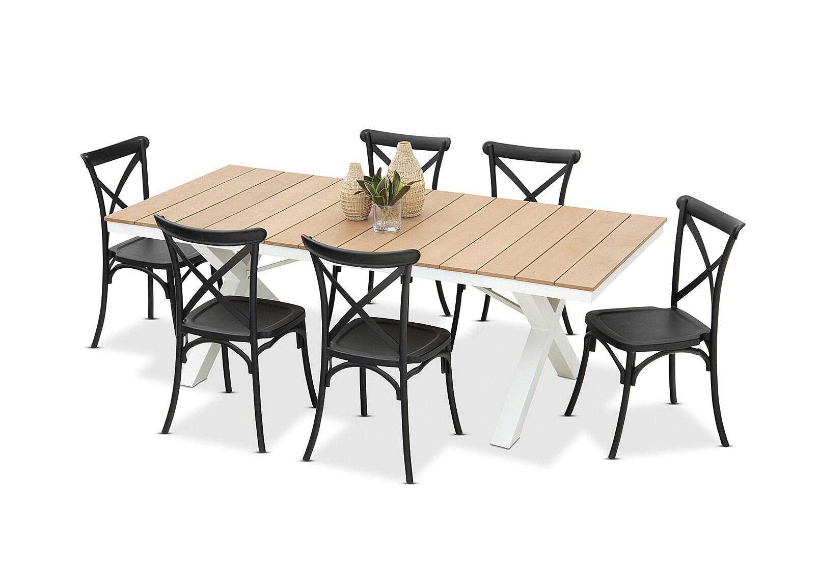 ELWOOD - 7 Piece Outdoor Dining Setting with Skylar MK2 Chairs ELWOOD