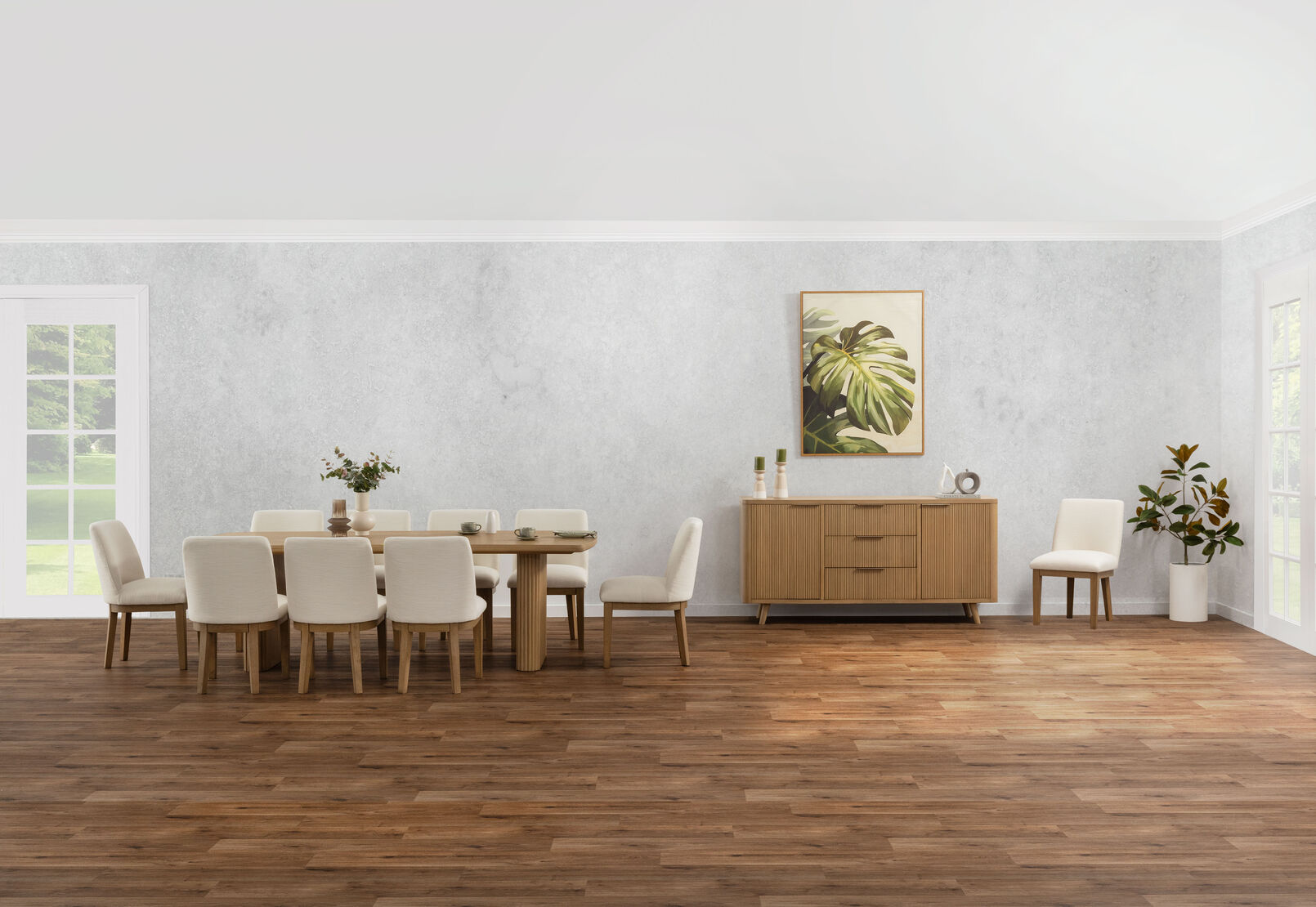 MIRAN - 11 Piece 2400 Dining Suite with Cora Dining Chairs. MIRAN
