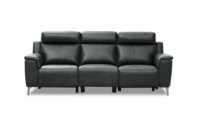 ARISTOTLE - Leather 3 Seater Sofa with 2 Inbuilt Electric Recliners