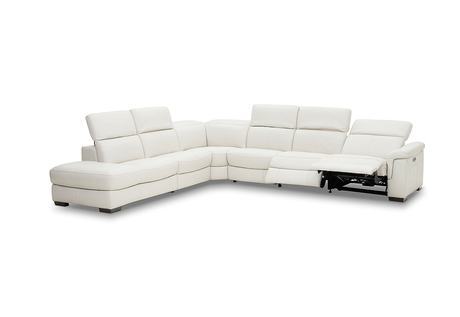 LUCIANO - Leather Corner Lounge with 3 Inbuilt Electric Recliners and Left-Hand Facing Chaise LUCIANO