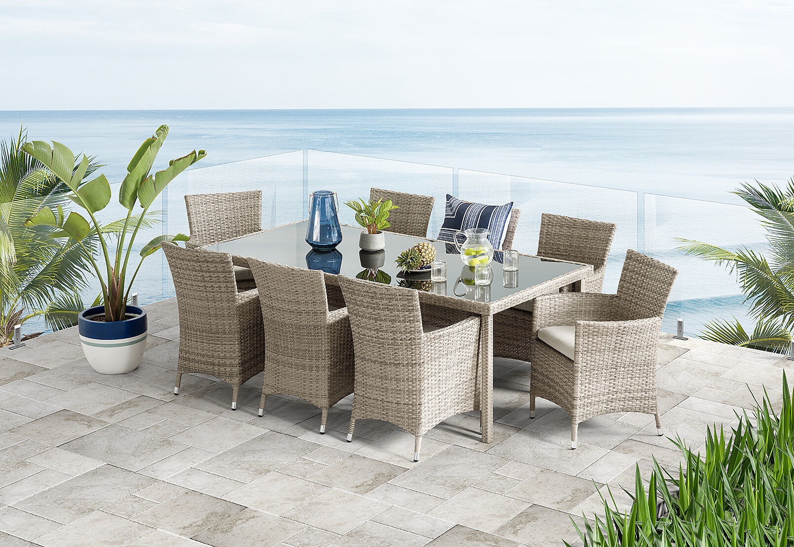 BARBOSA - 9 Piece Outdoor Dining Setting BARBOSA