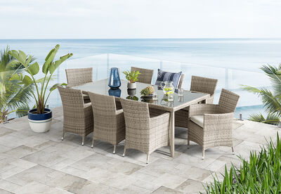 BARBOSA - 9 Piece Outdoor Dining Setting