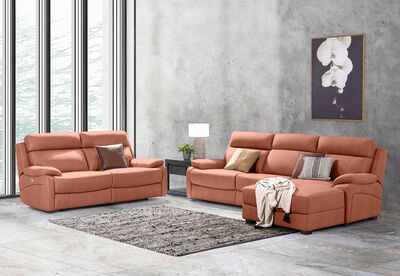 LYNCOLN - Fabric 2.5 Seat Sofa with Inbuilt Electric Recliners