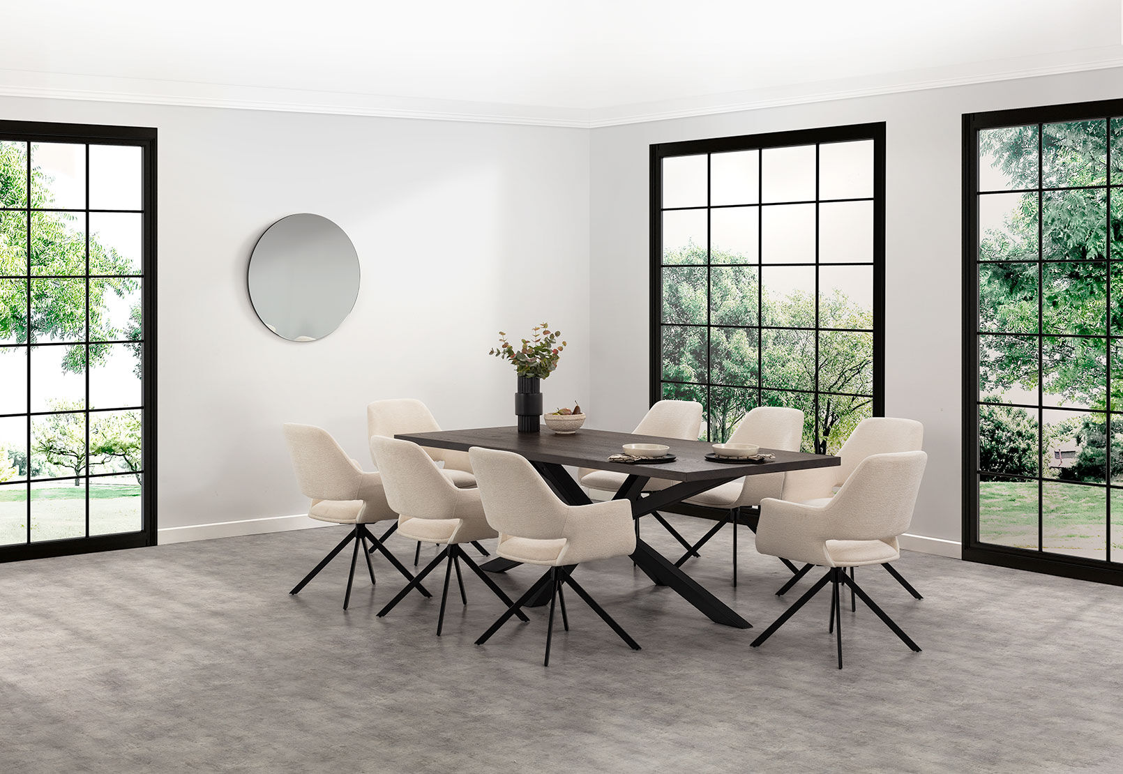 ALDERGROVE - 9 Piece Dining Suite with Lorcan Dining Chairs ALDERGROVE