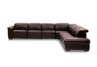 LUCIANO - Leather Corner Lounge with 3 Inbuilt Electric Recliners and Right-Hand Facing Chaise LUCIANO