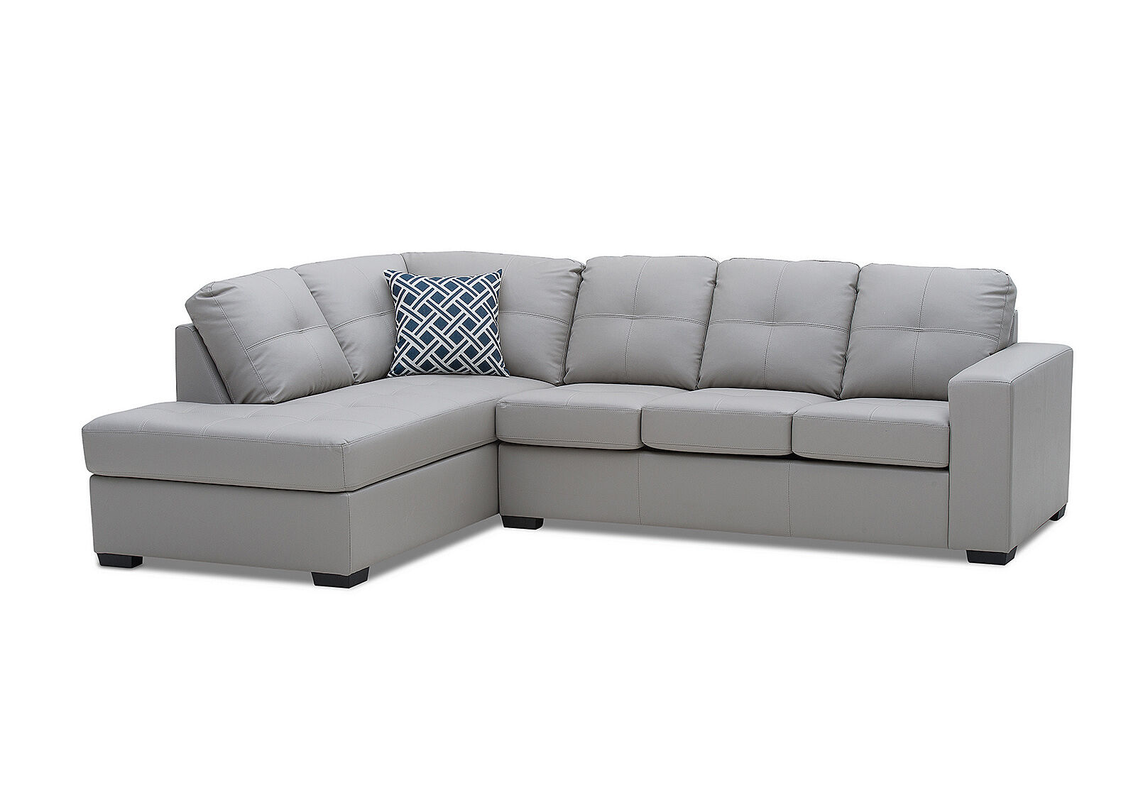 DIAMOND - Leather-Look Left-Hand Facing Corner Chaise with Sofa Bed DIAMOND