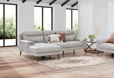 CASPIAN - Leather 3 Seat LHF Chaise