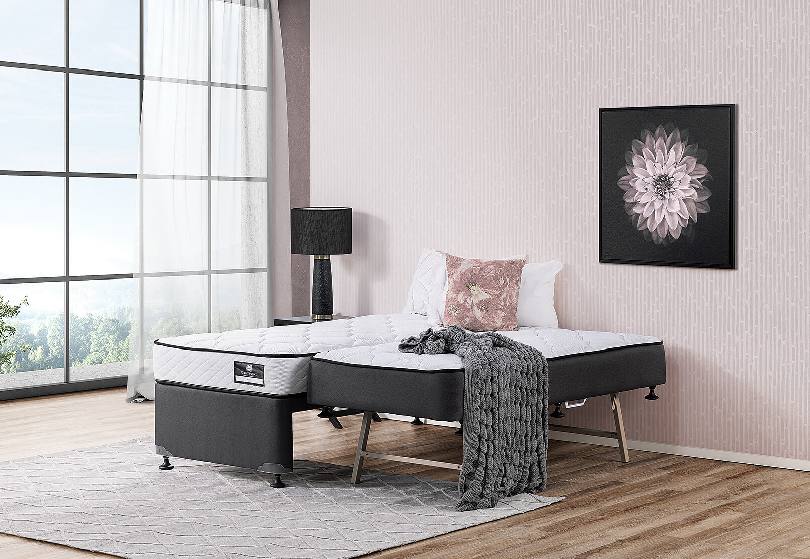 WHITE SINGLES BOUNTY FIRM Single Trundle Package Amart Furniture