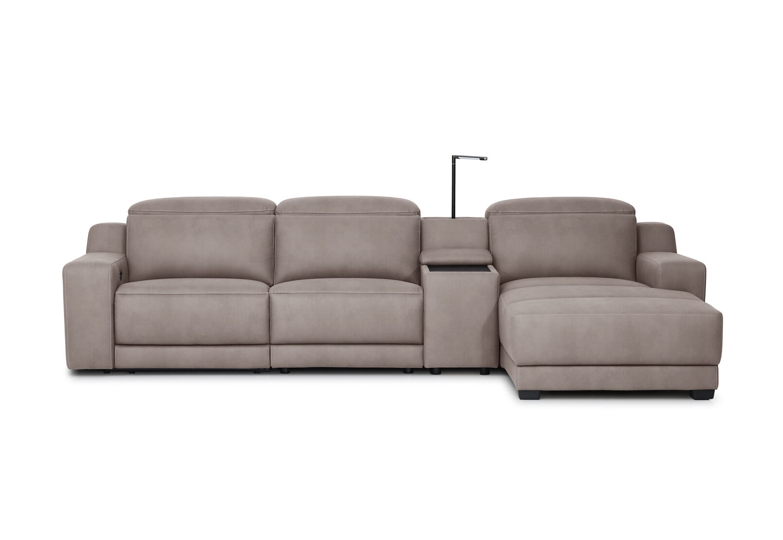 VANTRO FABRIC - 3 Seater RHF Chaise with Console and Inbuilt Electric Recliner VANTRO FABRIC
