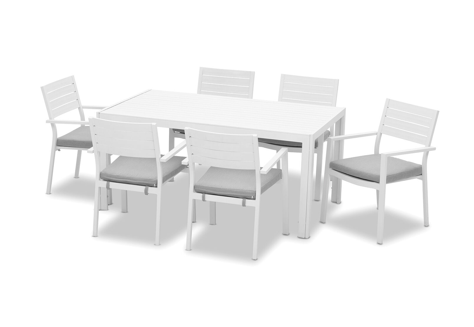 WHITE NORI 7 Piece Outdoor Dining Setting
