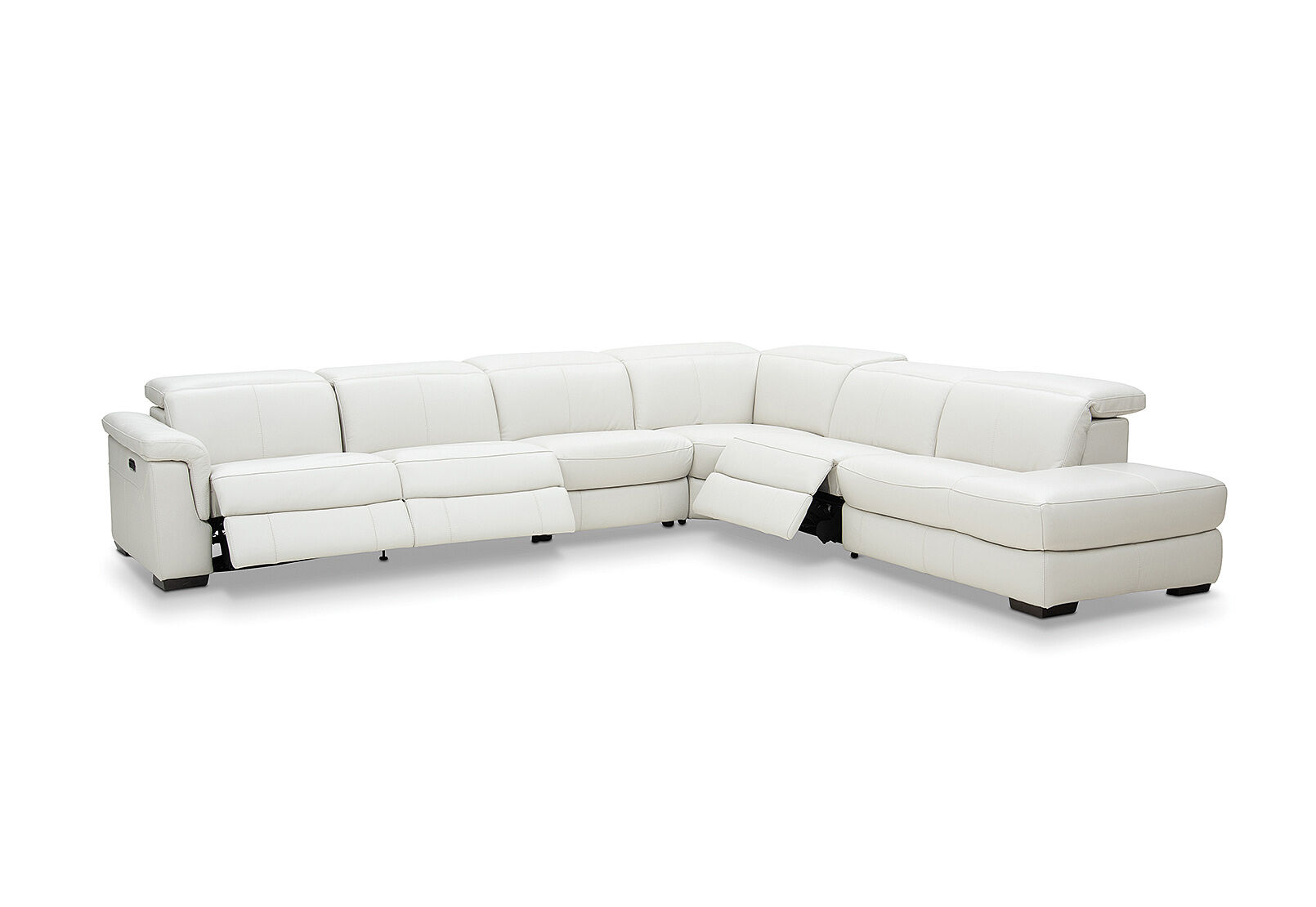 LUCIANO - Leather Corner Lounge with 3 Inbuilt Electric Recliners and Right-Hand Facing Chaise LUCIANO