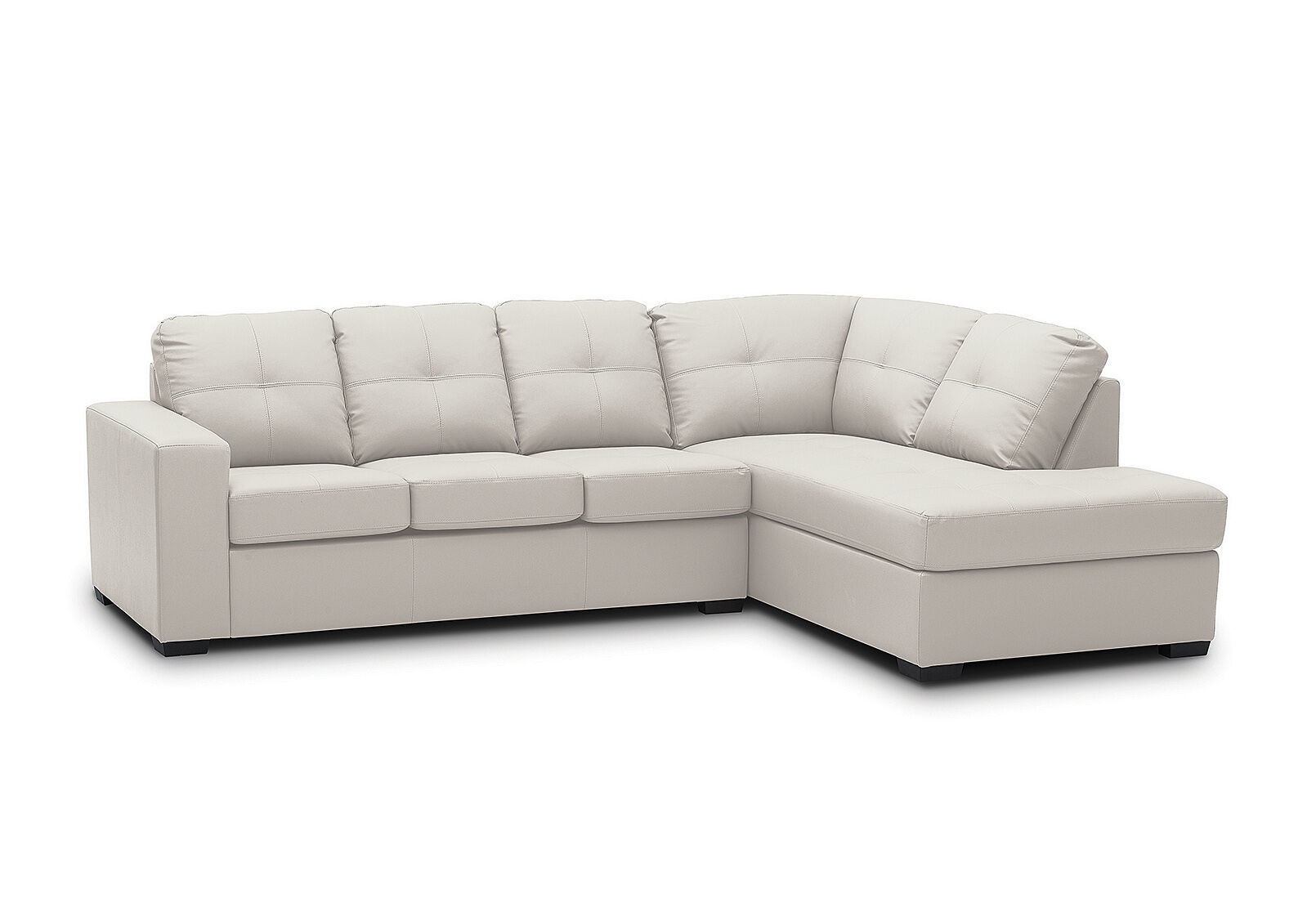 DIAMOND - Leather-Look Right-Hand Facing Corner Chaise with Sofa Bed DIAMOND