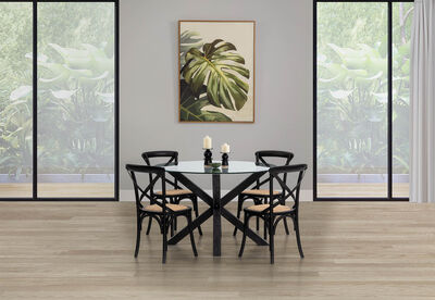 PROMENADE - 5 Piece Dining Suite with Bordeaux Dining Chairs
