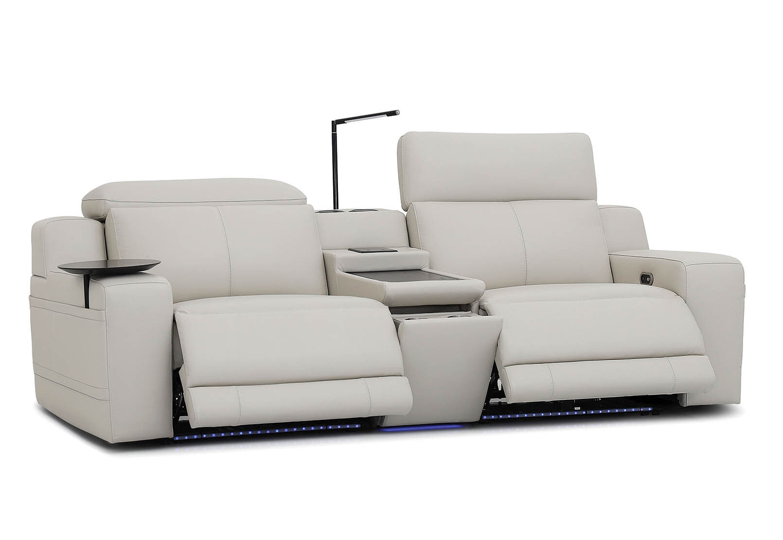 CASSIUS MK2 LEATHER - 2 Seater with Console and 2 Inbuilt Electric Recliners CASSIUS MK2 LEATHER