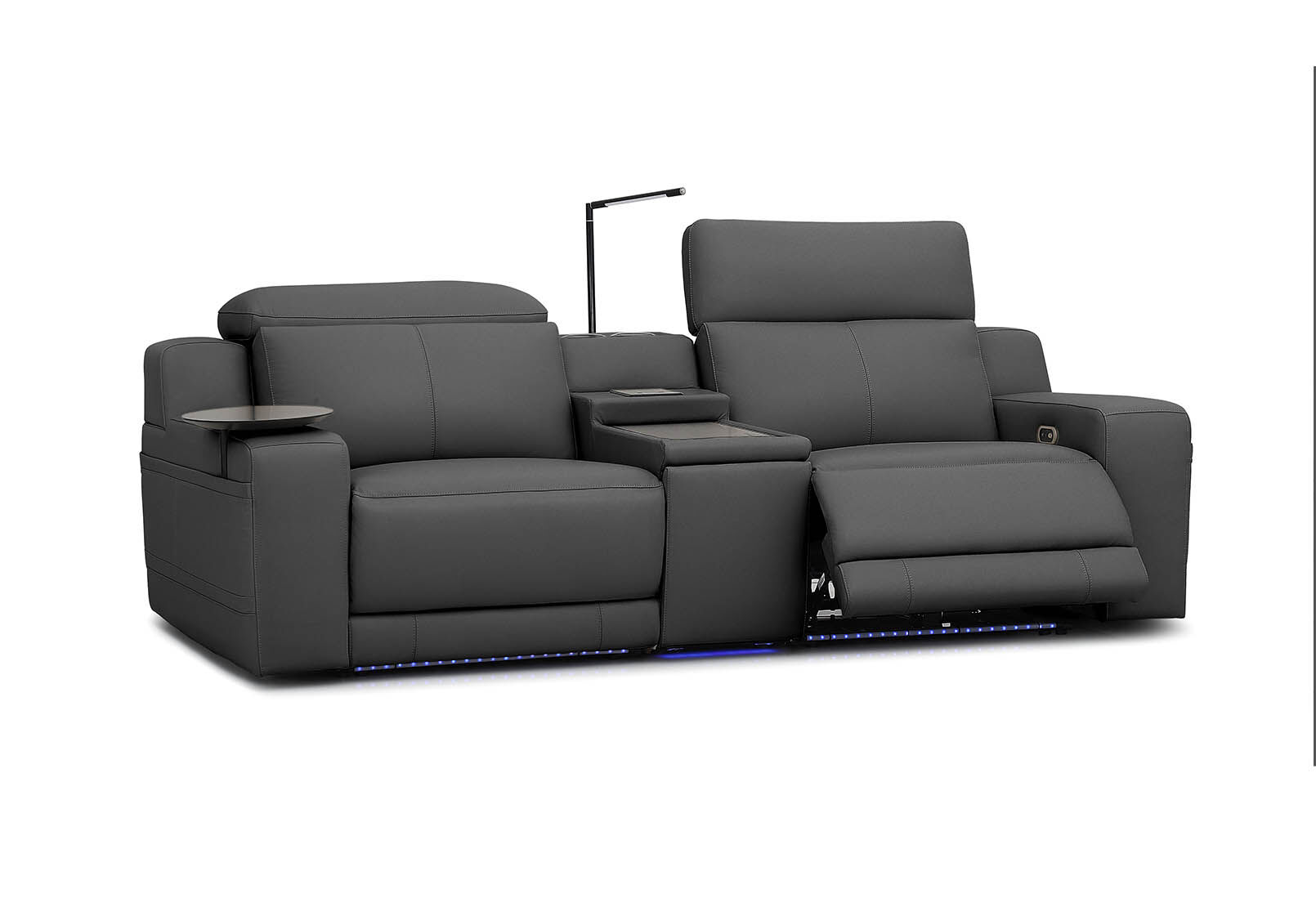 CASSIUS MK2 LEATHER - 2 Seater with Console and 2 Inbuilt Electric Recliners CASSIUS MK2 LEATHER