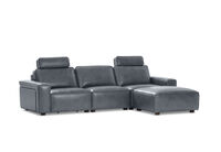 BARTELLE LEATHER - 3.5 Seater Sofa with Ottoman. BARTELLE LEATHER